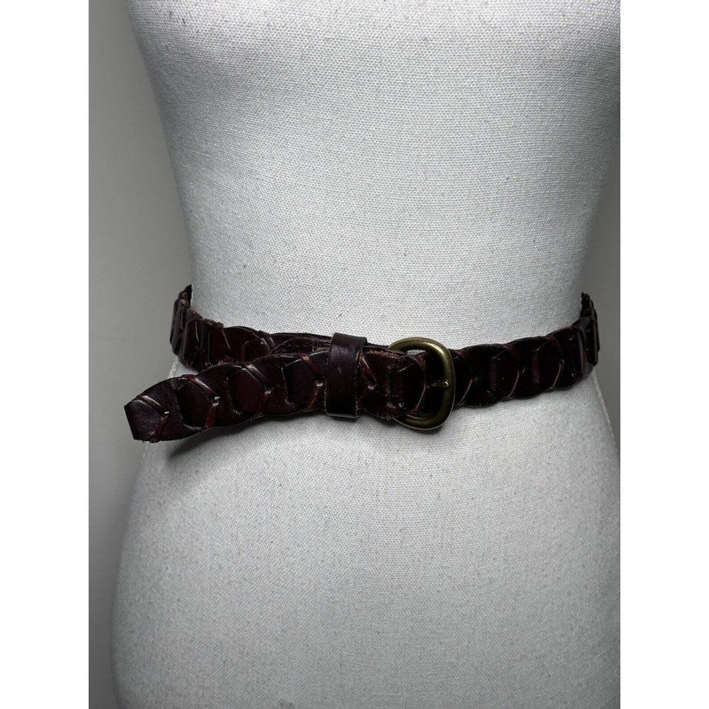 Vintage Express Jeans Women's Italian Leather Belt Brown Size Small 33”